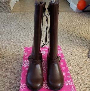 GIRL'S ARIZONA TALL BROWN BOOTS SIZE 3 NIB